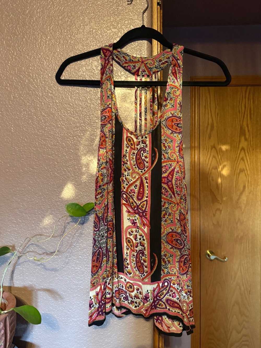 Patrons of Peace Paisley Tank Top in Pink, Black, Orange